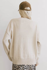 New York Crew Neck Sweater In Cream - Final Sale