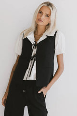 Eslyn Oversized Vest In Black - Final Sale