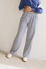 Romero Gingham Pants in Navy - FINAL SALE