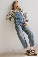 Tansy Denim Overalls In Medium Wash - Final Sale
