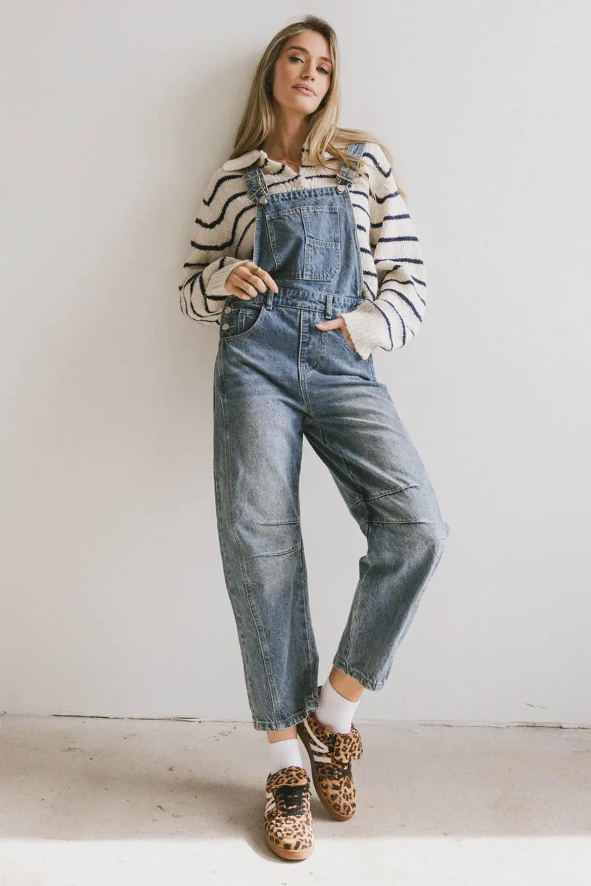 Tansy Denim Overalls in Medium Wash - FINAL SALE