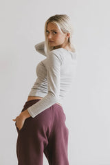 Kendra Basic Top In Heather Grey - Final Sale