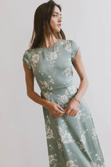 Daniella Floral Dress In Sage - Final Sale
