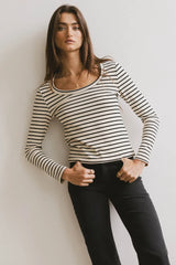 Bodie Ribbed Top in Beige - FINAL SALE