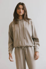 Flow State Pullover Hoodie In Taupe - Final Sale
