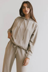 Flow State Pullover Hoodie in Taupe - FINAL SALE