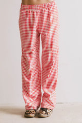 Romero Gingham Pants In Red - Final Sale