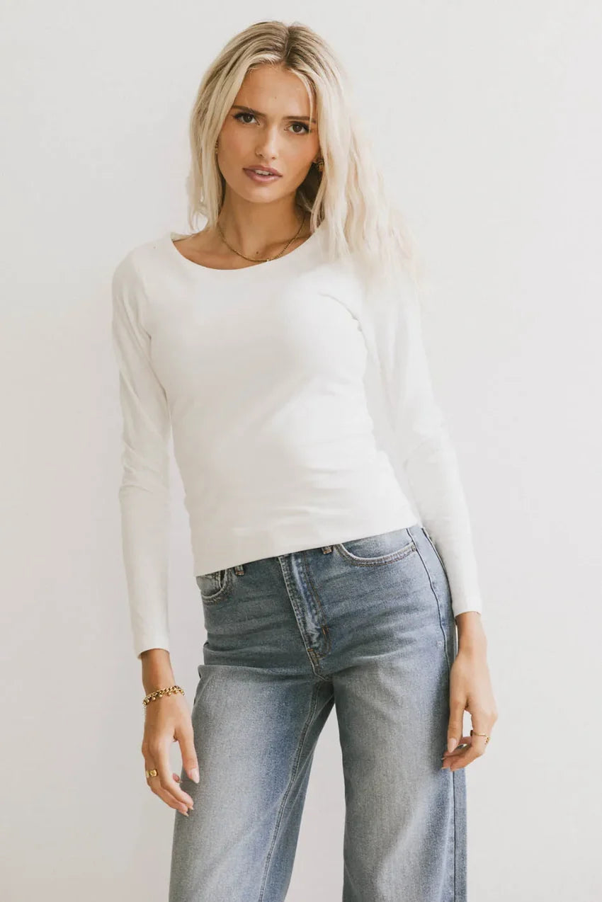 Kendra Basic Top In Ivory - Final Sale