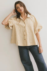 Callum Button Up In Mustard - Final Sale