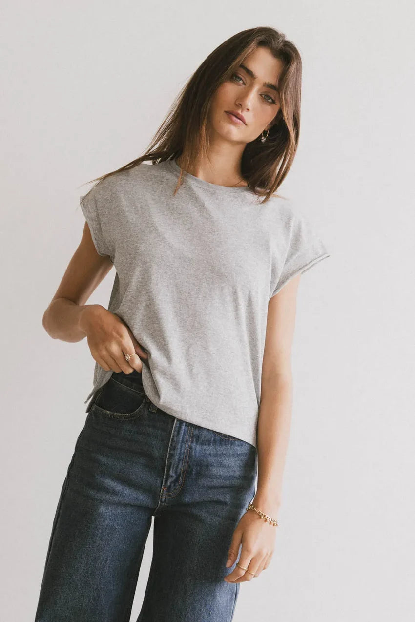 Harry Cutoff Top In Grey - Final Sale