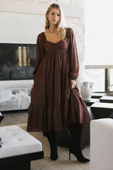 Rael Midi Dress In Brown - Final Sale