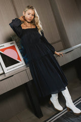 Finnian Midi Dress In Navy - Final Sale