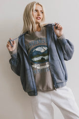 Viva Zip Up In Blue - Final Sale