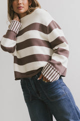 Helena Striped Sweater In Brown - Final Sale