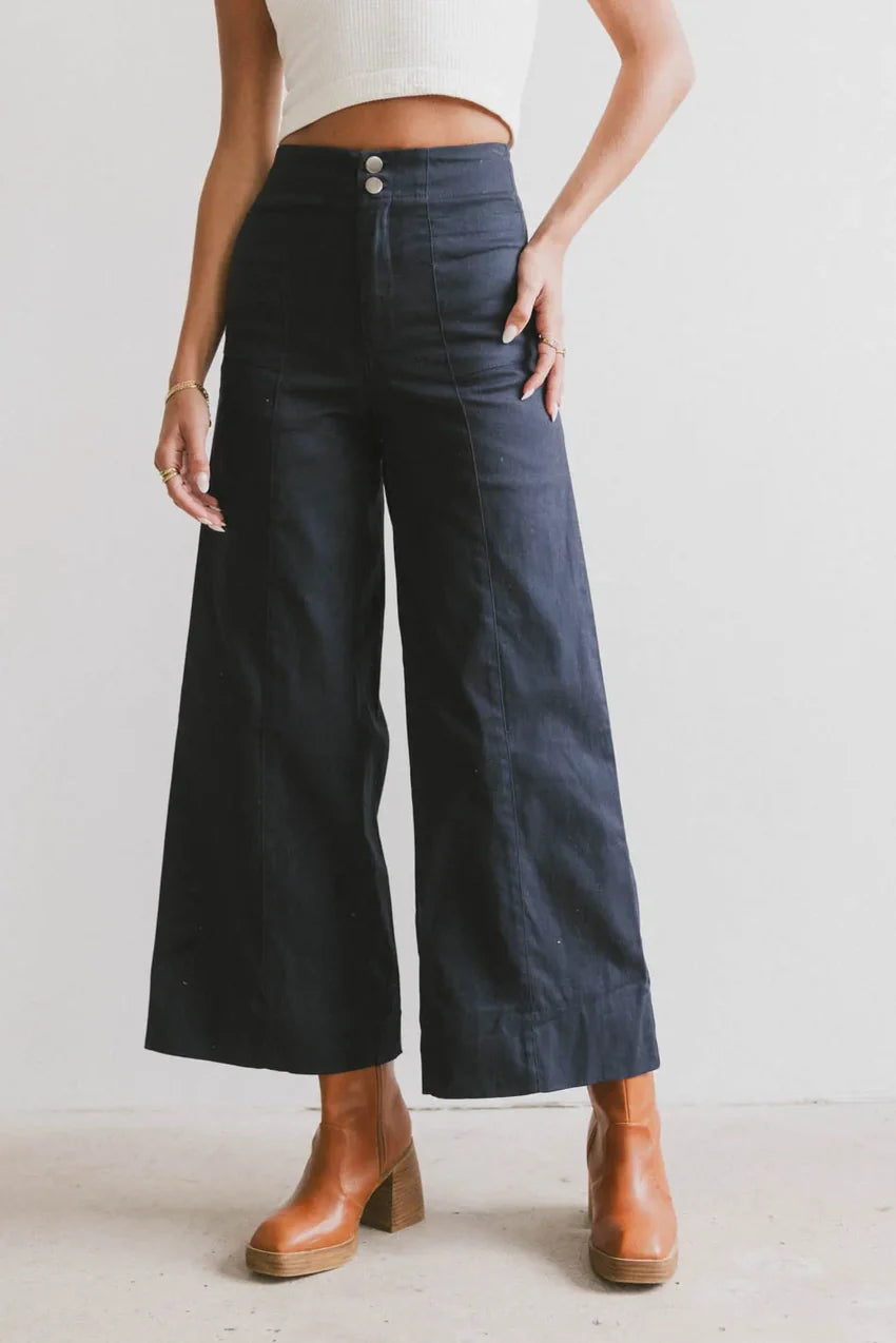 Aspen Wide Leg Pants in Navy - FINAL SALE