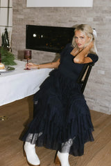 Mia Tulle Maxi Dress in Navy - FINAL SALE