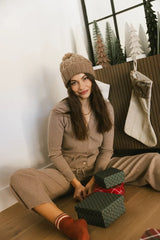 Evelise Ribbed Cardigan In Mocha - Final Sale