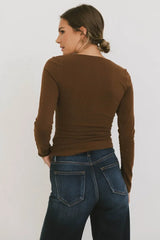 Tatiana Scoop Neck Top In Brown - Final Sale