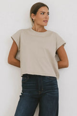 Rowena Boxy Top In Stone - Final Sale
