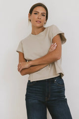 Rowena Boxy Top In Stone - Final Sale