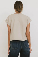 Rowena Boxy Top In Stone - Final Sale