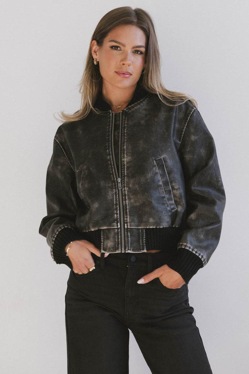 Clarissa Bomber Jacket In Black - Final Sale