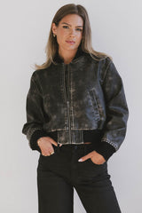 Clarissa Bomber Jacket In Black - Final Sale