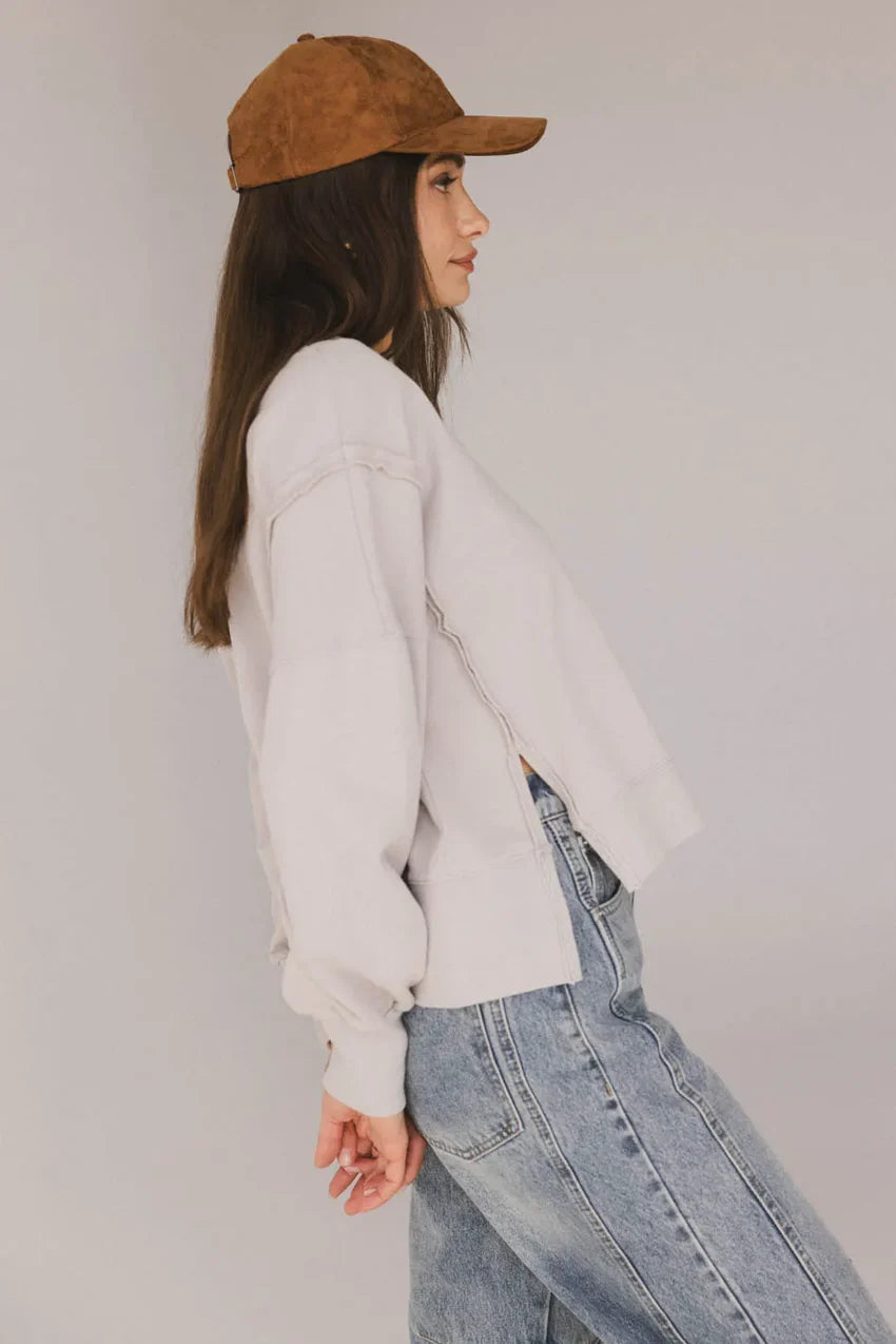 Costello Reverse Seam Crewneck in Grey - FINAL SALE