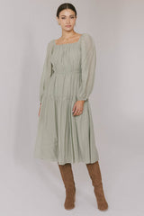 Finnian Midi Dress In Sage - Final Sale