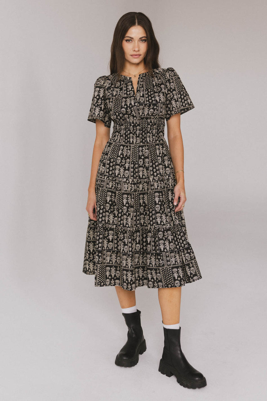 Sandra Smocked Waist Midi Dress - Final Sale