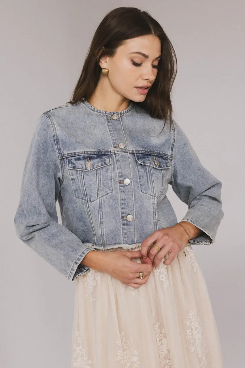 Marlowe Cropped Denim Jacket - FINAL SALE