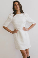 Kaylee Brocade Dress In Cream - Final Sale