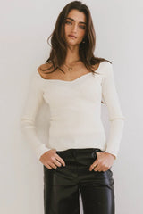 Nyla Ribbed Sweater in Cream - FINAL SALE