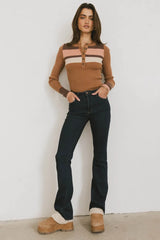 Grethena Ribbed Top In Camel - Final Sale
