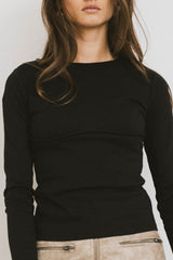 Alexa Long Sleeve Top In Black - Final Sale