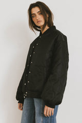 Madilyn Bomber Jacket In Black-Final Sale