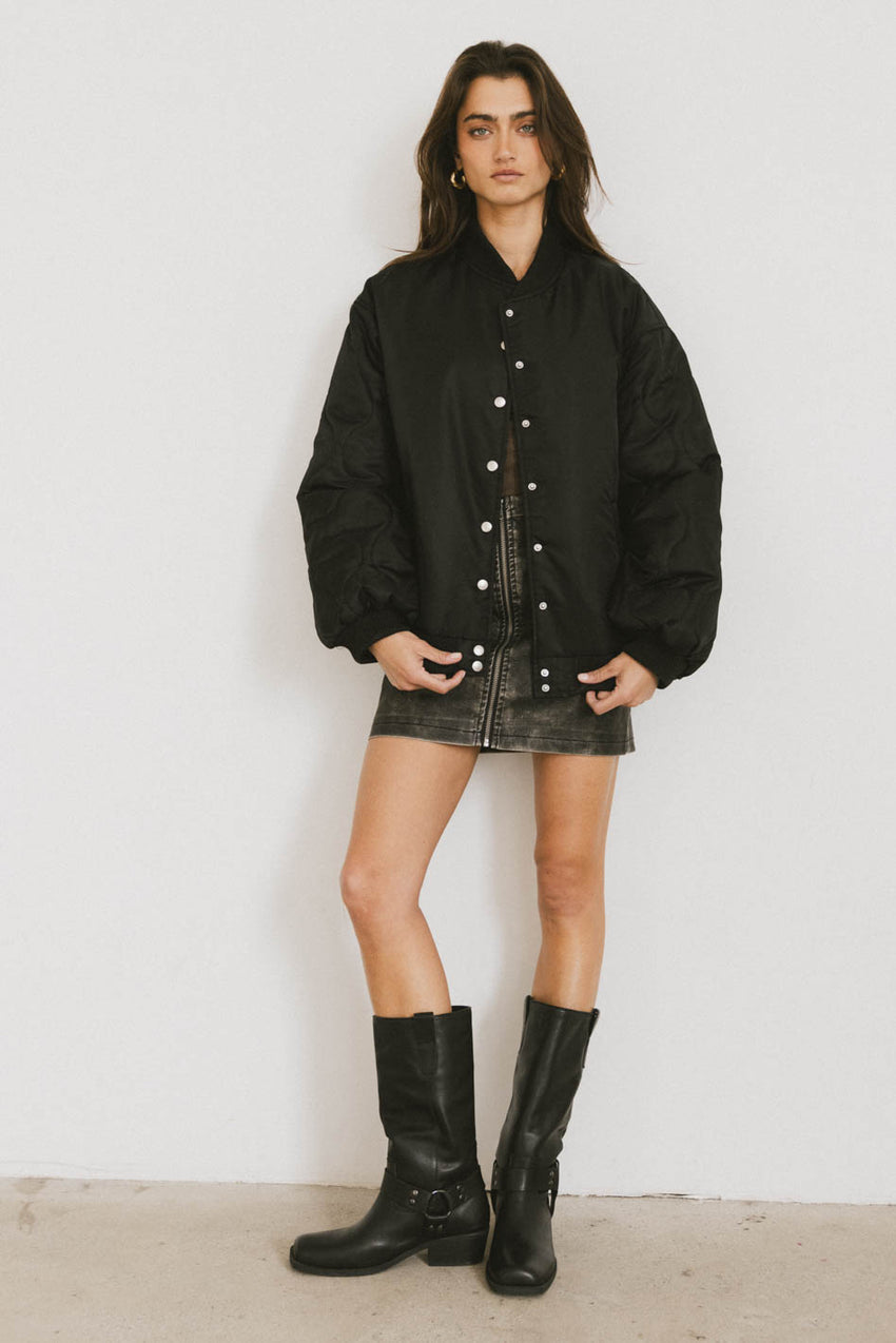 Madilyn Bomber Jacket In Black-Final Sale