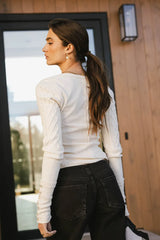 Naomi Cable Knit Sleeve Top In Cream