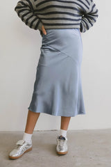 Zada Midi Skirt in Slate Blue - FINAL SALE