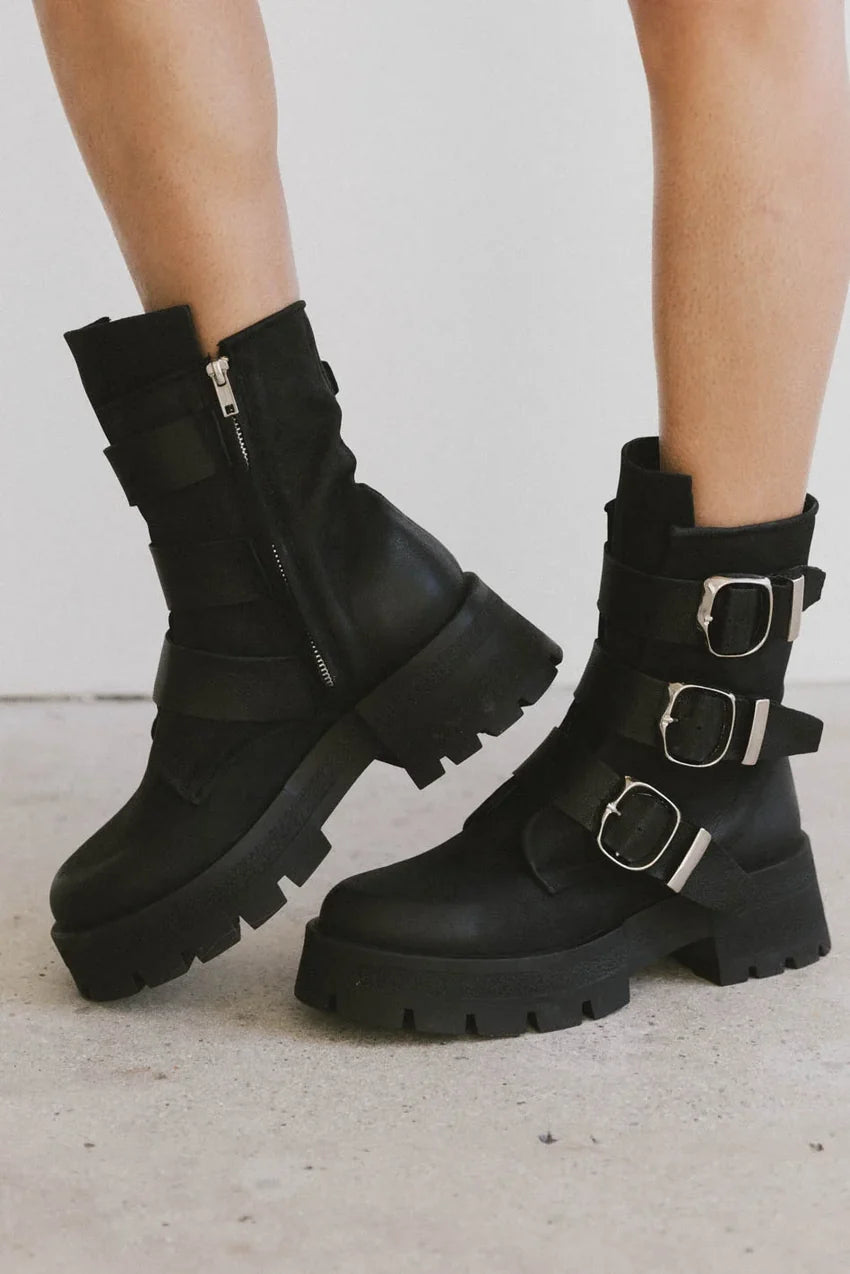 Steve Madden Roland Black Leather Boot - FINAL SALE