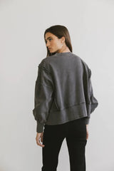 Costello Reverse Seam Crewneck In Charcoal - Final Sale