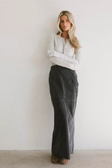 Emmilianne Ribbed Top In Grey - Final Sale