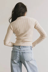 Azizi Ribbed Top In Beige - Final Sale