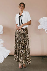 Sidra Paneled Leopard Skirt - Final Sale