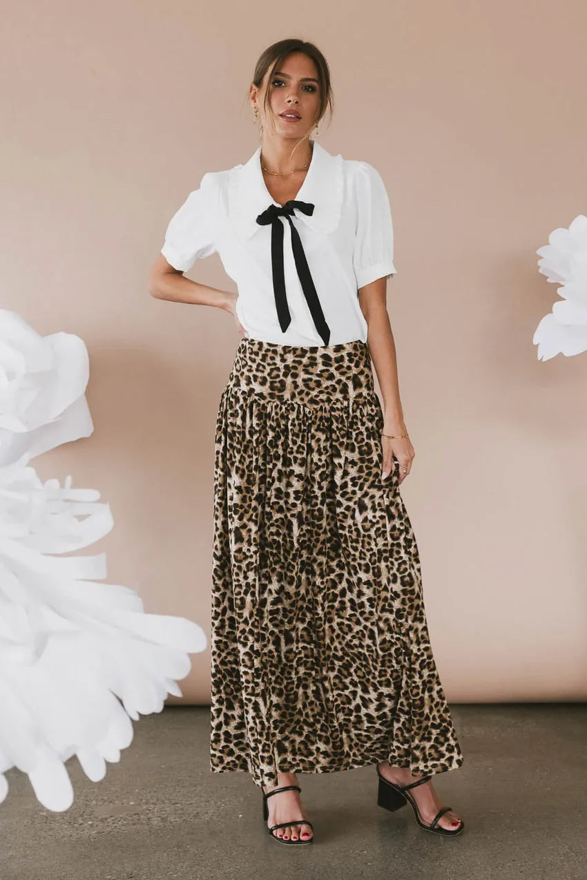 Sidra Paneled Leopard Skirt - Final Sale