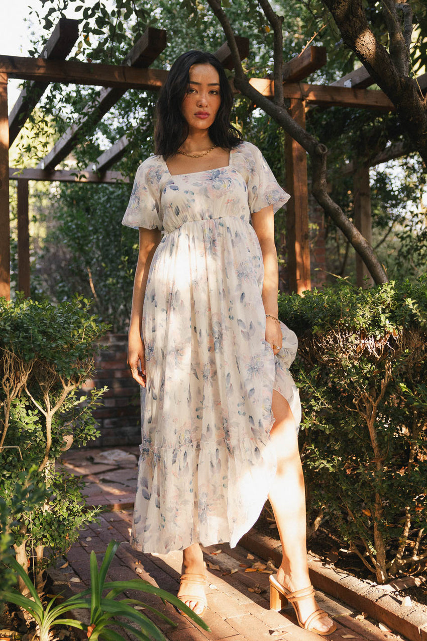 Kendry Floral Maxi Dress In Blue - Final Sale