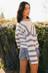 Kelsey Striped Sweater In Blue - Final Sale