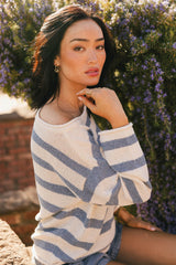 Kelsey Striped Sweater In Blue - Final Sale