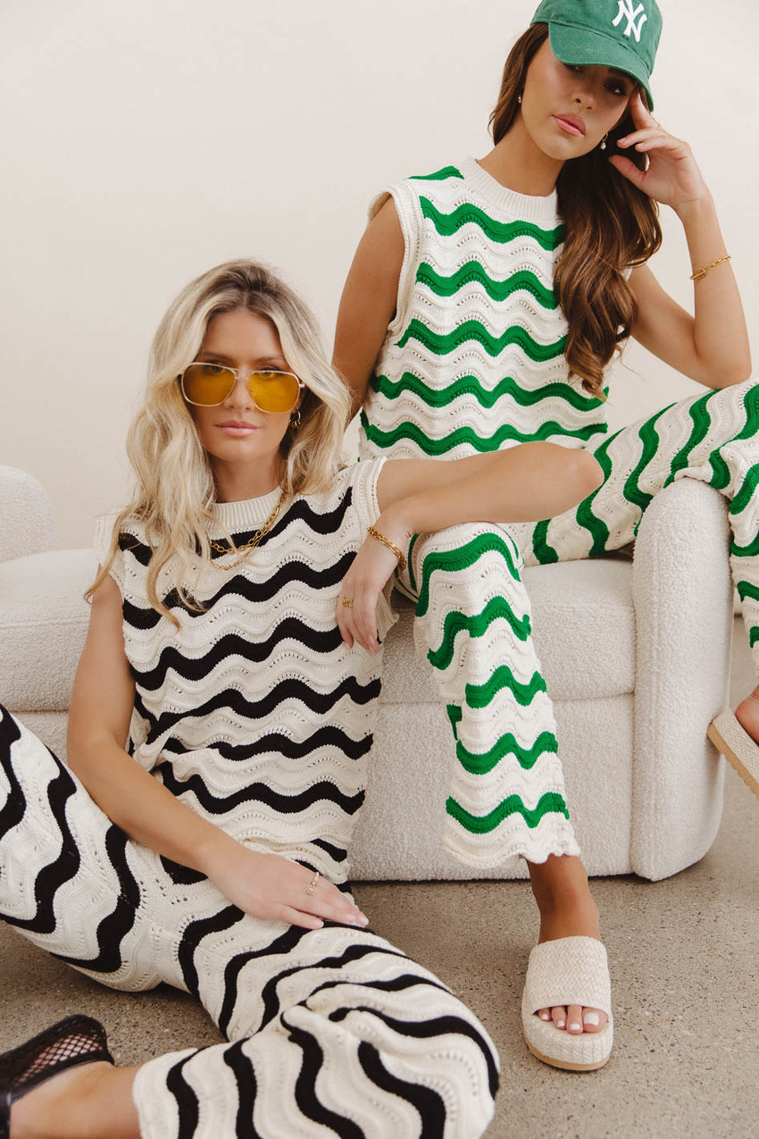 Elenor Knit Top in Green - FINAL SALE