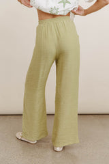 Debbie Wide Leg Pants In Green - Final Sale